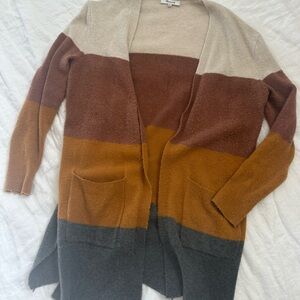 Madewell Striped Open Front Cardigan